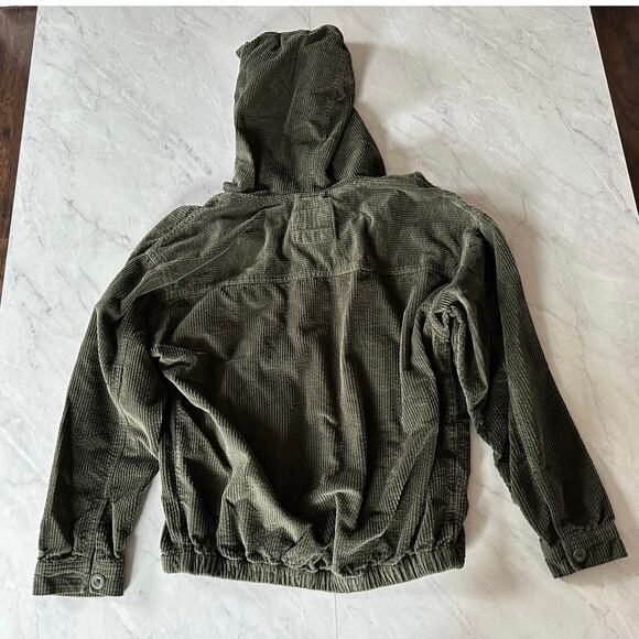 American Eagle corduroy hooded green pullover XS long sleeve green women’s - Picture 8 of 8